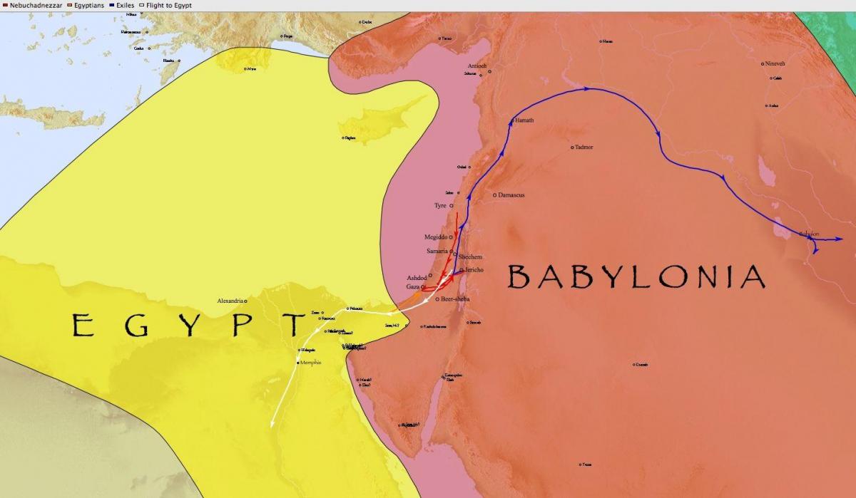 Mapa babilonia, egipto