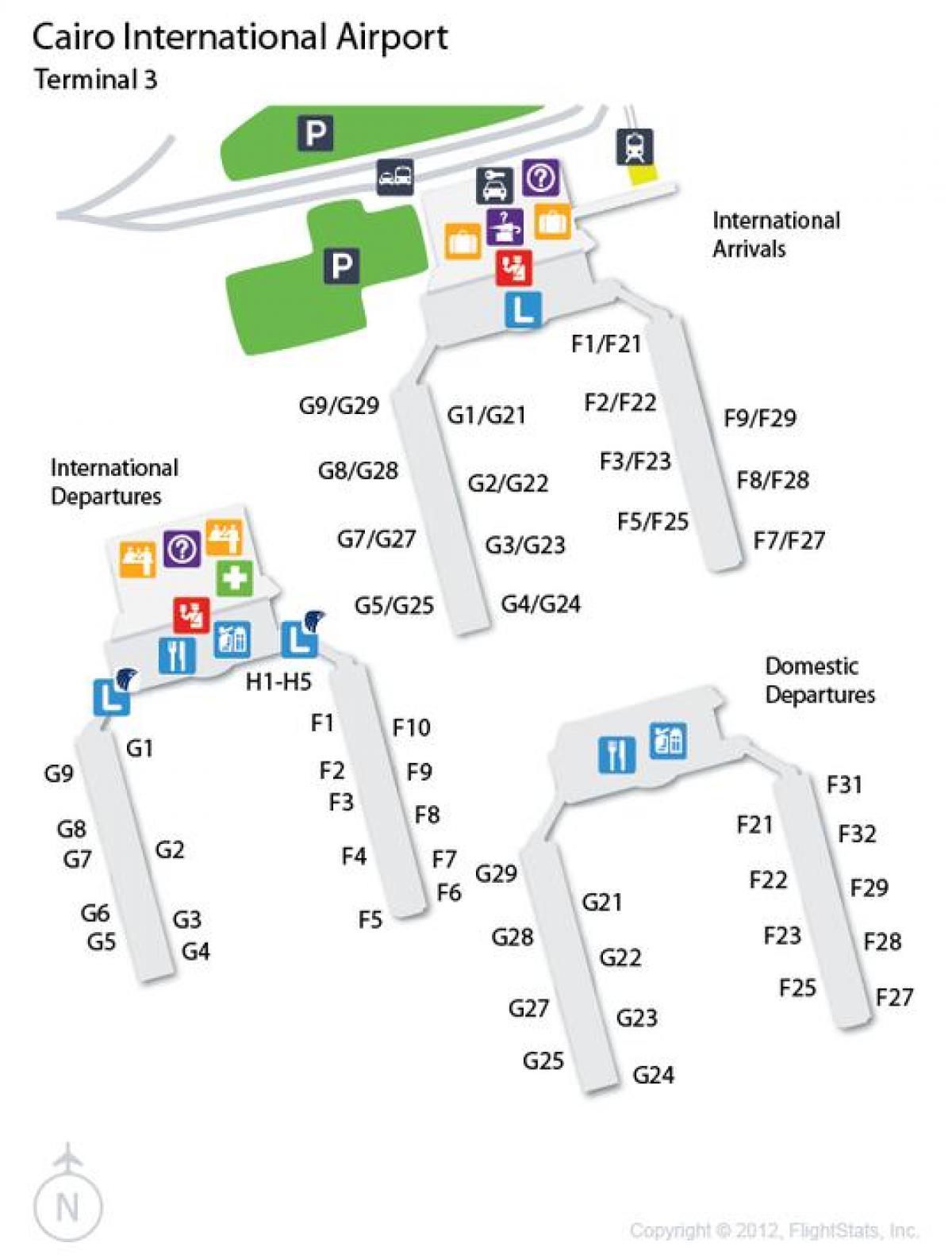 Mapa kairoko aireportuko terminal